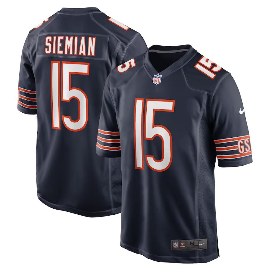 Men Chicago Bears #15 Trevor Siemian Nike Navy Game Player NFL Jersey->chicago bears->NFL Jersey